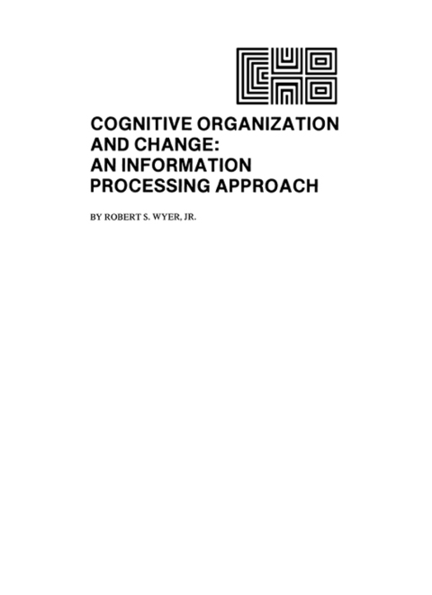 Cover image for book Cognitive Organization and Change