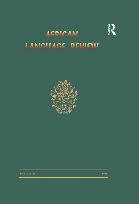 Cover image for book African Language Review