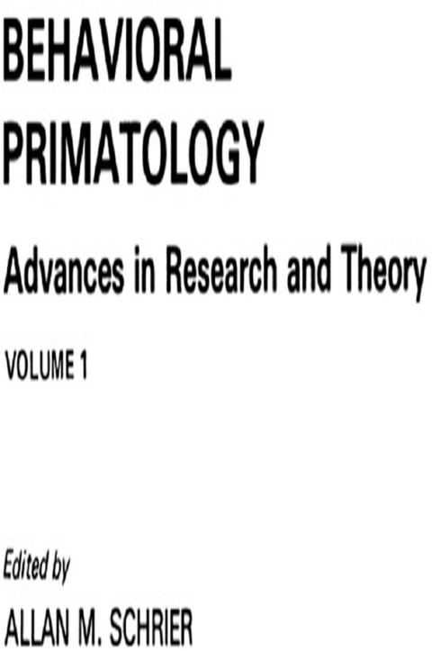 Cover image for book Behavioral Primatology