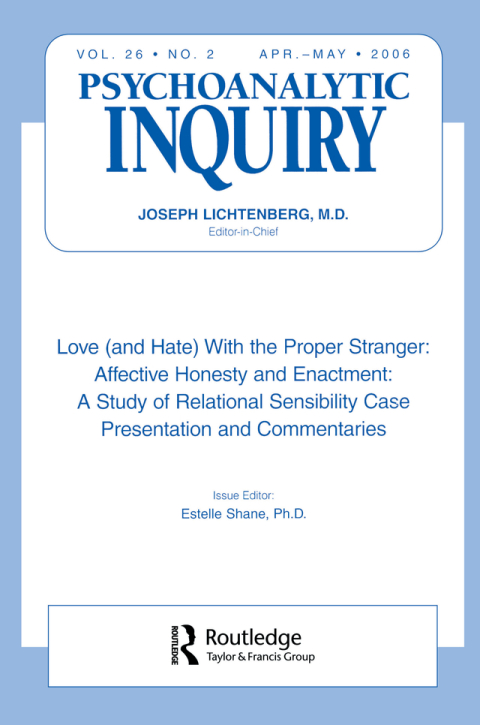 Cover image for book Love (and Hate) With the Proper Stranger: Affective Honesty and Enactment