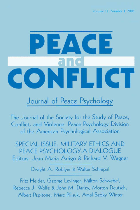 Cover image for book Military Ethics and Peace Psychology