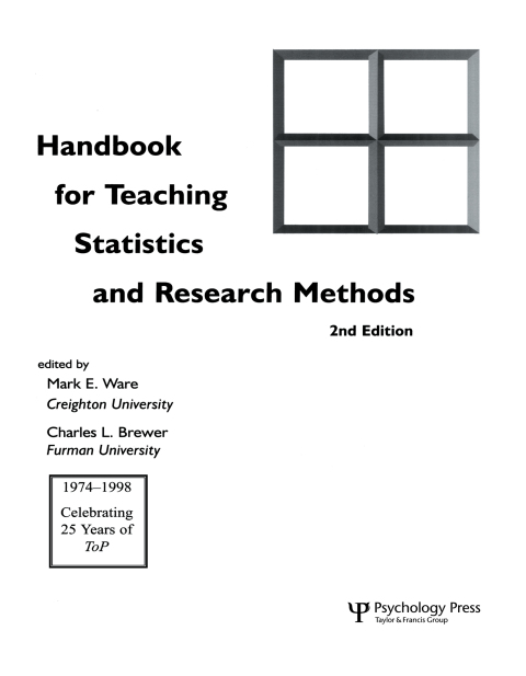 Cover image for book Handbook for Teaching Statistics and Research Methods