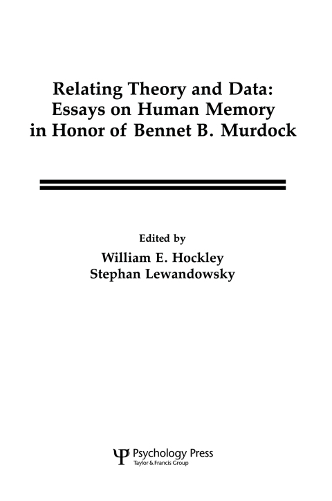 Cover image for book Relating Theory and Data