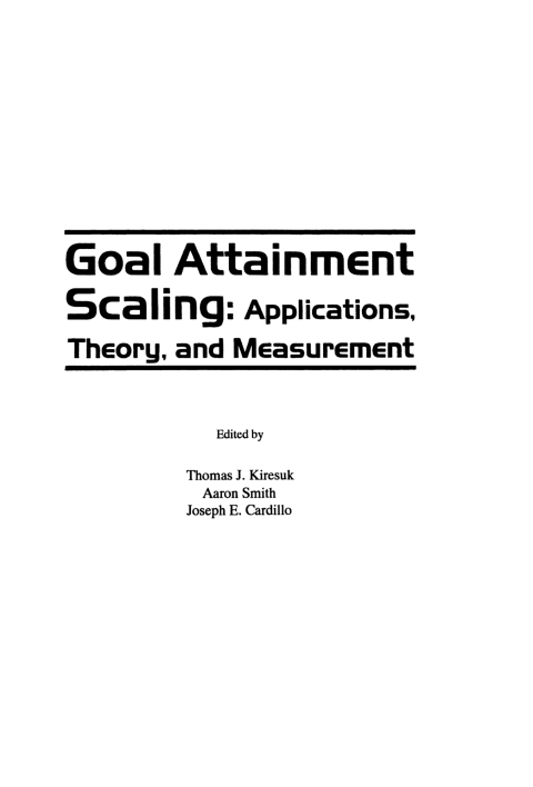 Cover image for book Goal Attainment Scaling