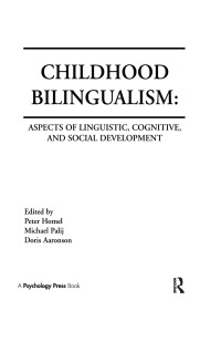 Cover image: Childhood Bilingualism 1st edition 9780898598063