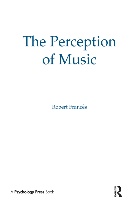 Cover image for book The Perception of Music