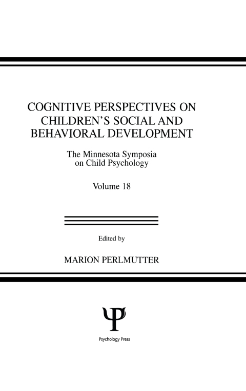 Cover image for book Cognitive Perspectives on Children's Social and Behavioral Development