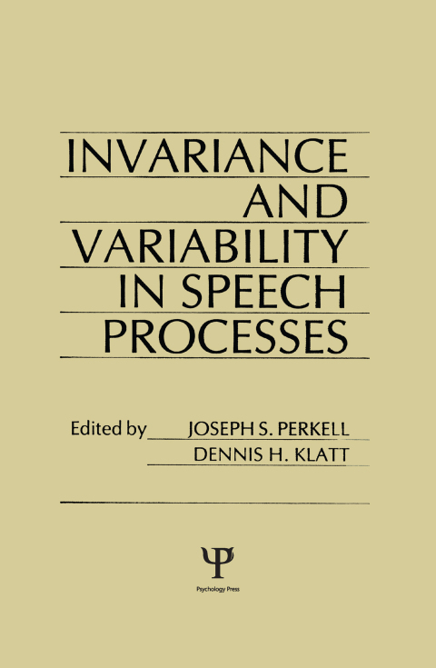 Cover image for book invariance and Variability in Speech Processes