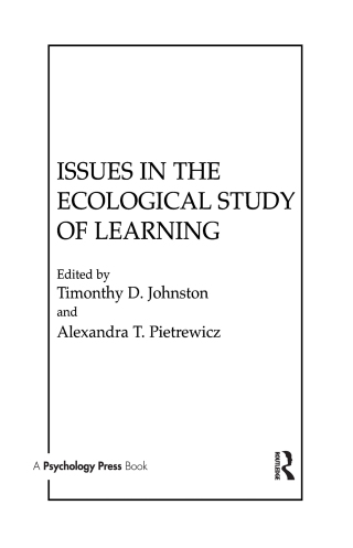 Issues in the Ecological Study of Learning