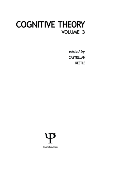Cover image for book Cognitive Theory