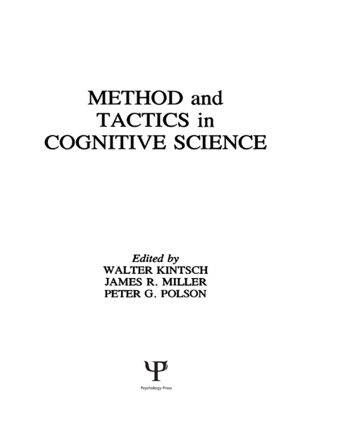 Cover image for book Methods and Tactics in Cognitive Science