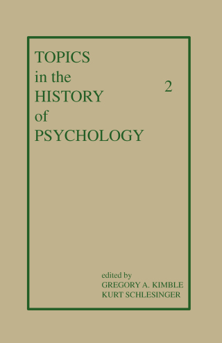 Topics in the History of Psychology