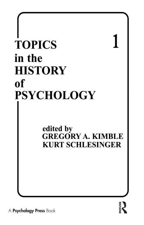 Cover image for book Topics in the History of Psychology