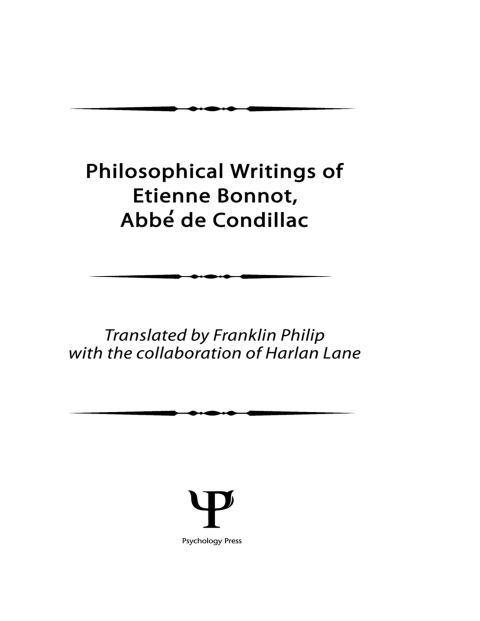 Cover image for book Philosophical Works of Etienne Bonnot, Abbe De Condillac