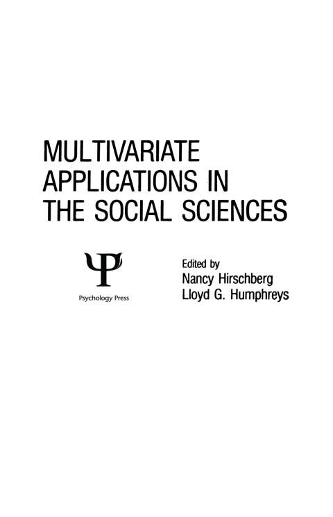 Cover image for book Multivariate Applications in the Social Sciences