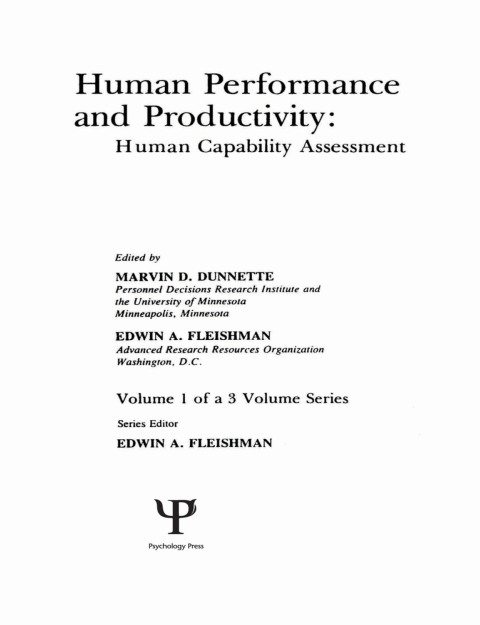 Cover image for book Human Performance and Productivity