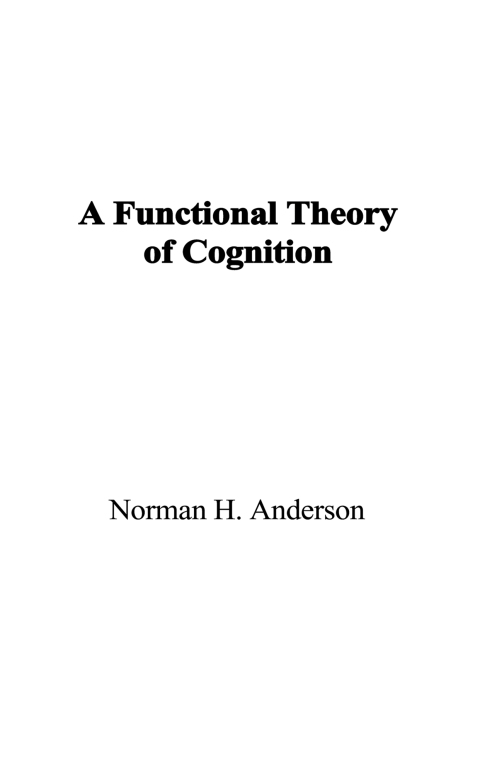 Cover image for book A Functional Theory of Cognition