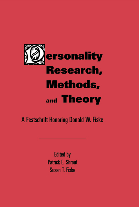 Cover image for book Personality Research, Methods, and Theory