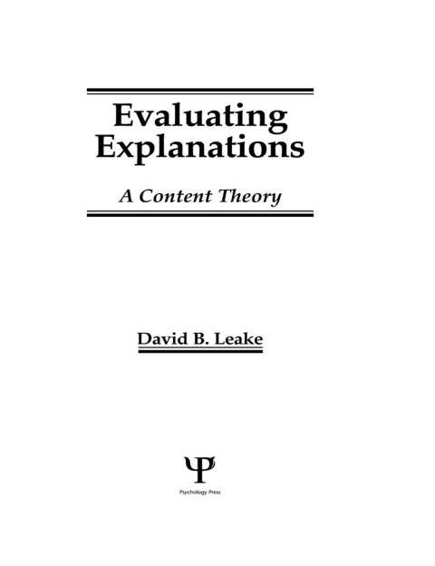 Cover image for book Evaluating Explanations
