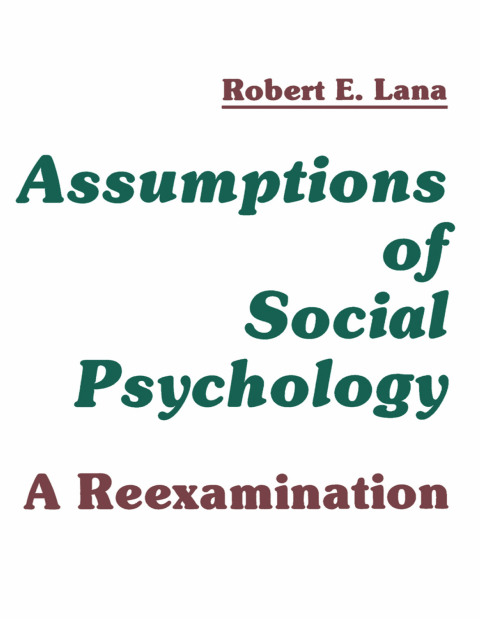 Cover image for book Assumptions of Social Psychology