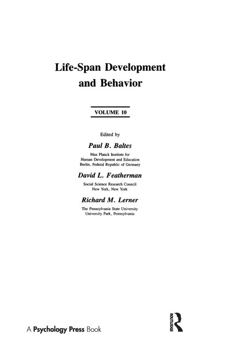 Cover image for book Life-Span Development and Behavior