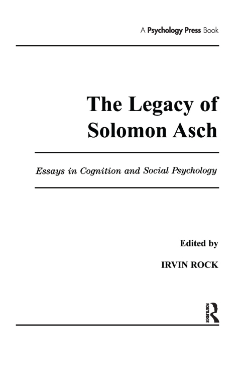 Cover image for book The Legacy of Solomon Asch