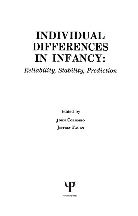 Cover image for book individual Differences in infancy