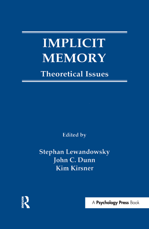 Cover image for book Implicit Memory