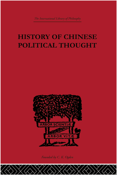 Cover image for book History of Chinese Political Thought