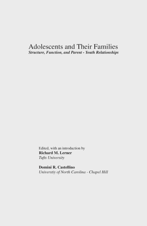 Adolescents and Their Families 
