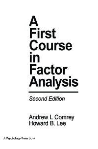 Cover image: A First Course in Factor Analysis 2nd edition 9780805810622