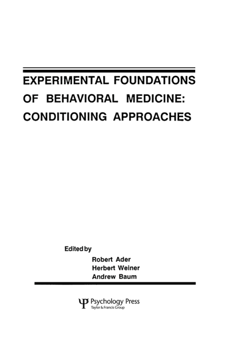 Cover image for book Experimental Foundations of Behavioral Medicines