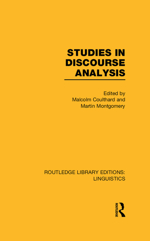 Cover image for book Studies in Discourse Analysis (RLE Linguistics B: Grammar)