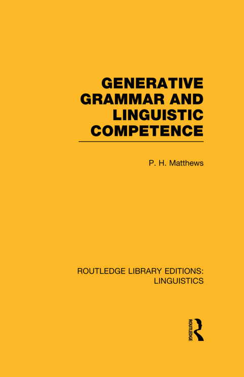 Cover image for book Generative Grammar and Linguistic Competence