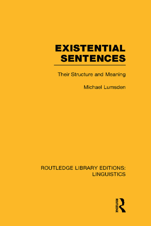 Cover image for book Existential Sentences (RLE Linguistics B: Grammar)