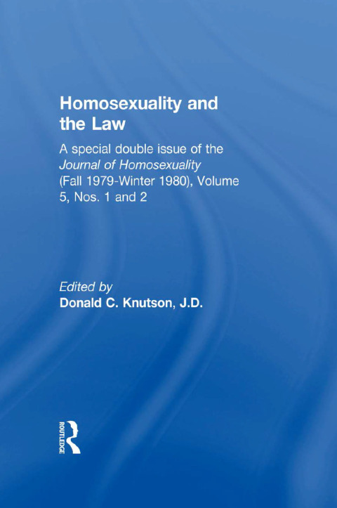Cover image for book Homosexuality and the Law