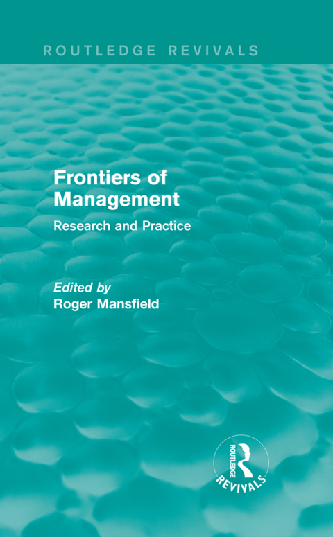 Cover image for book Frontiers of Management (Routledge Revivals)