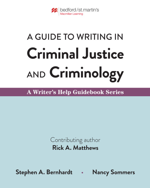 Cover image for book A Guide to Writing in Criminal Justice and Criminology