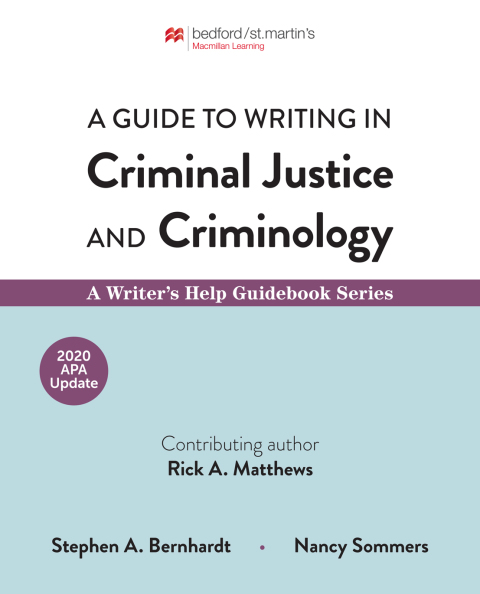 Cover image for book A Guide to Writing in Criminal Justice and Criminology with 2020 APA Update