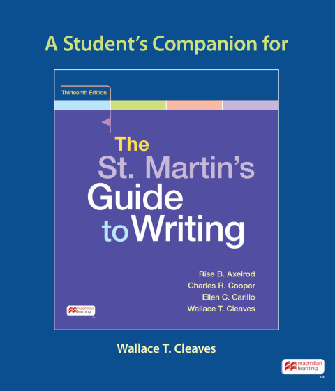 Cover image for book A Student's Companion to The St. Martin's Guide to Writing