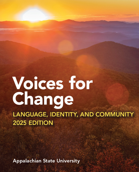 Cover image for book Voices for Change: Language, Identity, and Community 2025 Edition Appalachian State University