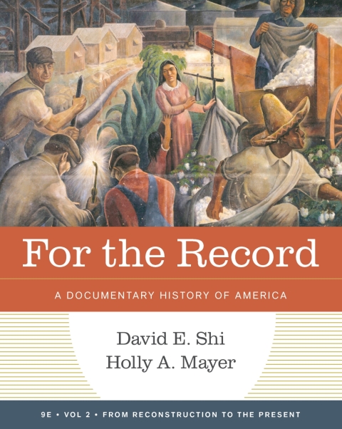 Cover image for book For the Record: A Documentary History of America 9e (Volume 2) Courseware (Ebook-only)