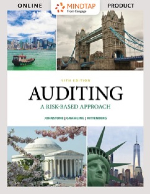 Cover image for book MindTap Accounting for Johnstone/Gramling/Rittenberg's Auditing: A Risk Based-Approach, 11th Edition [Instant Access], 1 term (6 months)