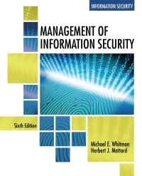Cover image: Management of Information Security 6th edition 9781337405713