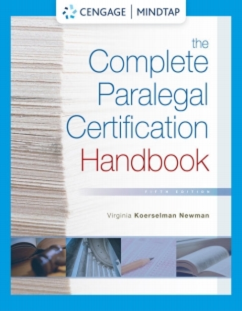 Cover image for book MindTap for Koerselman Newman's The Complete Paralegal Certification Handbook, 5th Edition [Instant Access], 1 term