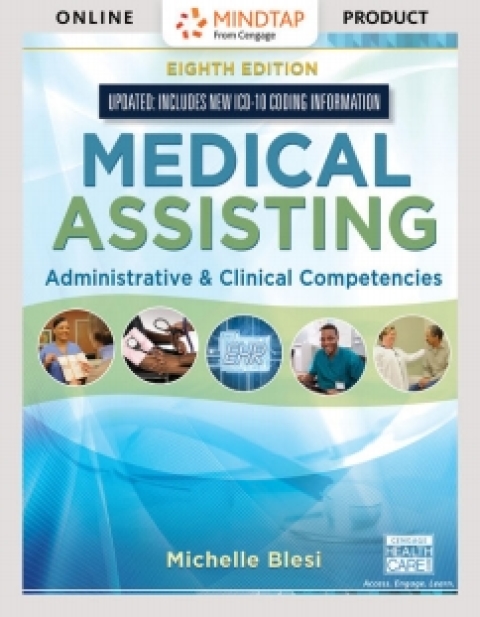 Cover image for book MindTap Medical Assisting for Blesi's Medical Assisting: Administrative & Clinical Competencies (Update), 8th Edition [Instant Access], 4 terms (24 months)