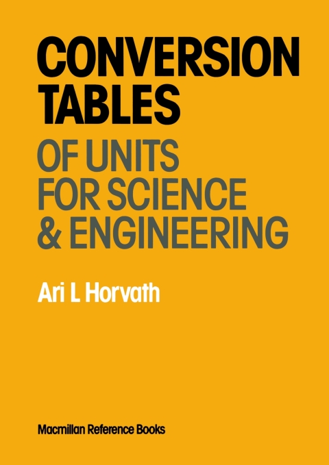 Cover image for book Conversion Tables of Units in Science & Engineering