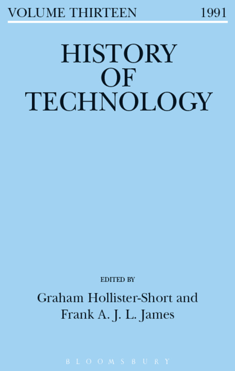 Cover image for book History of Technology Volume 13