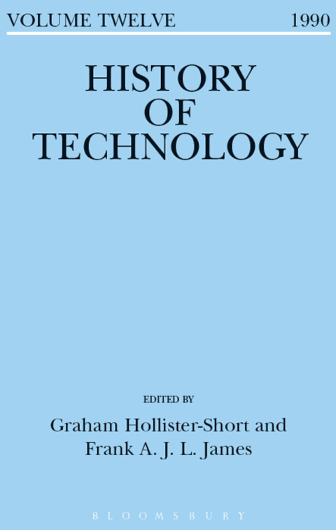 Cover image for book History of Technology Volume 12