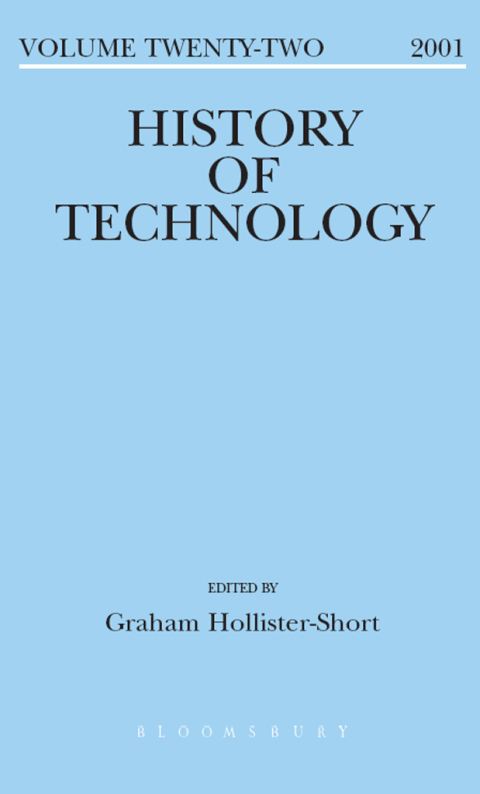 Cover image for book History of Technology Volume 22